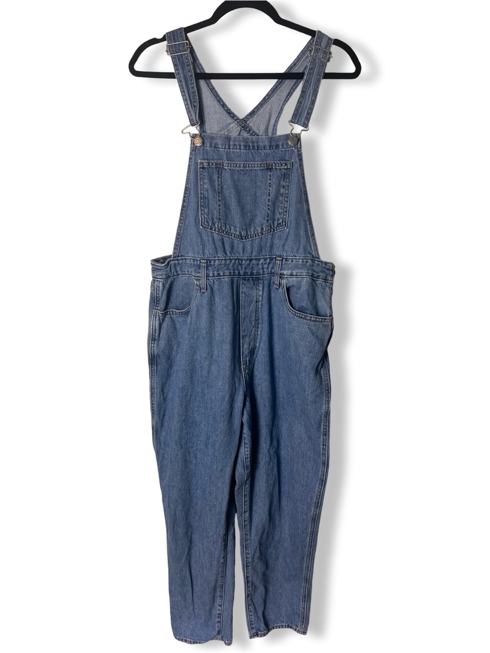 Vintage Levi‎ Strauss Women’s Denim Overalls Medium Wash Blue Side Zip Sz. 33